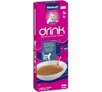 Vitakraft Boisson, collation pour Chat Liquide, pour Un équilibre équilibré des liquides, comme Routine à Boire pour Chats, au goût de Saumon, 1 Paquet (5 x 30 g)