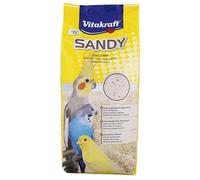 VITAKRAFT - Vita Sandy - Sable Pour Oiseaux Domestiques - Pour Cage à Oiseaux - Enrichi en Minéraux, Calcium et Oligo-éléments - Litière Naturelle, Aide à la Digestion et Occupation - Format 2,5 kg