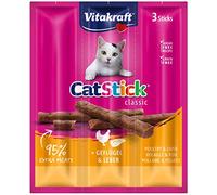 VITAKRAFT - Friandises Chat « Cat-Stick Mini » - À la Volaille et au Foie - Alimentation Pour Chat - Lot de 20 Sachets Fraîcheur De 3 Bâtonnets De 6 g