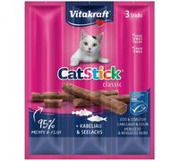 Vitakraft Friandises pour chats mini bâtonnets de cabillaud & colin - 3 x 6g