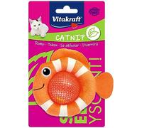 Vitakraft - Jouet pour chat en Peluche Fun avec Effet Sonore et Herbe à chat - Modèle Aléatoire