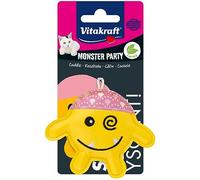 Vitakraft - Jouet pour Chat Monstre Jaune à Câliner avec Herbe à Chat à L'Intérieur
