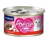 Vitakraft Poésie Mousse, pâtée humide pour chats, mousse légère, au bœuf, sans sucre ajouté ni céréales (12x 85g)