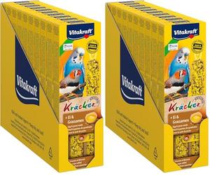 VITAKRAFT- Kräcker, Bâtonnets À L’Œuf Et Graines D’Herbe pour Perruches Et Exotiques, Format Économique, sans Sucre Ajouté (1X 54G) (Lot de 2)
