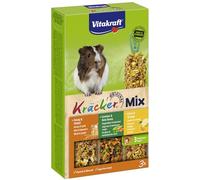 VITAKRAFT - Kräcker - Friandise pour Cochon d'Inde - Alimentation Complémentaire - Assortiment de Délicieux Kräckers Miel Épautre, Légumes Betterave, Citron Orange - Boîtes de 3 Baguettes - 168g