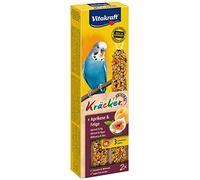 VITAKRAFT - Kräcker - Friandise pour Perruche - Alimentation Pour Oiseaux Domestiques - Délicieux Kräckers Abricot et Figue - Boîte de 60g - 2 Baguettes