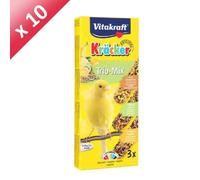 Vitakraft Kräcker Trio-Mix Friandise Pour Canaris - Oeuf Graines De Graminées. Kiwi Citron. Banane Sésame - Lot De 10x3