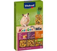 Vitakraft KRÄCKER Trio-Mix, knabber Barre pour hamster à base de miel/noix/fruits, lot de 5 x 3 barres