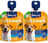 Vitakraft Lick & Snack Crème d'entraînement Douce au Format Presse, avec Saumon, refermable, sans Sucre ajouté (1 x 60 g) (Lot de 2)