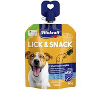 Vitakraft Lick & Snack Crème d'entraînement Douce au Format Presse, avec Saumon, refermable, sans Sucre ajouté (1 x 60 g)