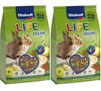 VITAKRAFT- Life Dream, Nourriture pour Lapins Nains, avec Poire, Pomme Et Cynorrhodon, Soutient La Digestion Et l'usure des Dents, sans Ajout De Sucre (1X 1,8Kg) (Lot de 2)