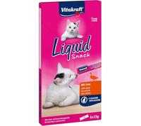 Vitakraft Liquid Snack, friandises pour chats, snack crémeux, avec canard et bêta-glucanes, en sachets individuels, améliore les défenses immunitaires (1 paquet 6x 15g)
