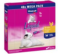 Vitakraft Liquid Snack pour Chats, friandises pour Chats en méga-Pack (48 x 15 g), Texture onctueuse, au Poulet, 1 Paquet de réserve