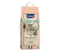 VITAKRAFT - Litière Verte - Litière Agglomérante Écologique Et Compostable Pour Chat - Anti-Odeur - Ultra-Absorbante - Purifiante - Sac Recyclable De 5 Litres