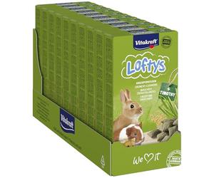 VITAKRAFT- Loftys, Friandises Croustillantes Pour Rongeurs, Snack Pour Rongeurs, À L’Avoine Et Au Foin De Fléole Des Prés, Sans Ajout De Sucre (10X100G)