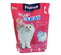 VITAKRAFT- Magic Clean Classic, Litière Non Agglomérante pour Chats, Perles Minérales, Antibactérienne, Très Peu Poussiéreuse, Dure 8 Semaines (1X 8,4L)