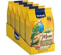 VITAKRAFT - Menu Perruche - Alimentation Complète Pour Oiseaux Domestiques - Riche en Vitamines, Minéraux et Oligo-éléments - Lot de 5 Sachets Fraîcheur de 900 g