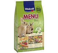 VITAKRAFT- Menu Vital, Nourriture Pour Lapins Nains, Aux Herbes Et Légumes, Riche En Fibres Brutes, Sans Ajout De Sucre (1X 1Kg)