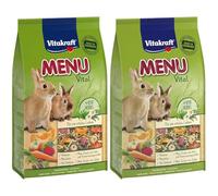 VITAKRAFT- Menu Vital, Nourriture pour Lapins Nains, Aux Herbes Et Légumes, Riche en Fibres Brutes, sans Ajout De Sucre (1X 1Kg) (Lot de 2)