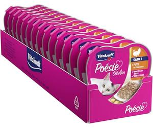 VITAKRAFT- Poésie Création, Barquette Nourriture Humide Pour Chats, En Sauce, Avec De La Dinde Et Du Fromage, Sans Sucres Ajoutés Et Sans Céréales (1X85G)