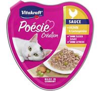 Vitakraft Poésie Création Nourriture Humide pour Chat en Sauce, avec Poulet et légumes de Jardin, sans Sucre ni céréales ajoutés (1 x 85 g)