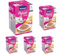 Vitakraft Poésie Création, sélection Tendre, Nourriture Humide pour Chats, en Sauce, avec du Poulet, de la Dinde, du bœuf, sans ajout de Sucre ni de céréales (5 Paquet de 6x85g)