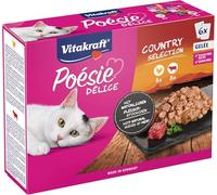 Vitakraft Poésie Délice Country Selection poulet et bœuf en gelée 6 x 85 g