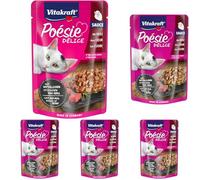 VITAKRAFT- Poésie Délice, Nourriture Humide pour Chats, en Sauce Au Cœur, sans Sucres Ajoutés Ni De Céréales (1X85G) (Lot de 5)