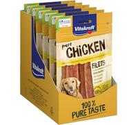 VITAKRAFT- Pure Chicken Filets, Friandises Pour Chiens, Filets De Poulet, Friandises D’Entraînement, Sans Sucre Ajouté (1X 80G)