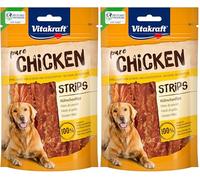 VITAKRAFT- Pure Chicken Strips, Friandises pour Chien, Filets De Poulet, Friandises D'Entraînement, sans Sucre Ni Céréales Ajoutés (1X 80G) (Lot de 2)