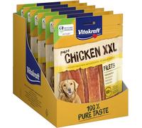 Vitakraft Pure Chicken XXL Filets, friandises pour chiens, filets de poulet, friandises d’entraînement, sans sucre ajouté (6x 250g)