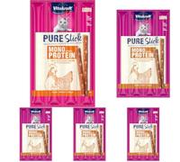 Vitakraft Pure Stick, friandise pour Chats, Stick à Base de Viande, au Poulet, Sticks individuels, adapté aux Chats sensibles, sans ajout de Sucre (1 x 20g) (Lot de 5)