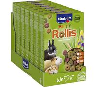 Vitakraft Rollis, anneaux croustillants pour rongeurs, faible en calcium, avec luzerne, complément ou snack, sans sucre ajouté ni céréales (7x 500g)