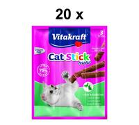 VITAKRAFT Cat Stick mini Friandise pour chat au Canard & Lapin - Lot de 20x3