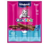 VITAKRAFT - Stick Mini Saumon MSC, Snack Savoureux pour Chat, Lot de 3 - Lot De 4
