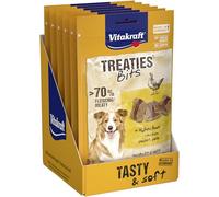 VITAKRAFT- Treaties Bits, Friandise pour Chiens, Snack Moelleux Fourré Au Poulet, Friandise D'Entraînement, sans Céréales Et sans Ajout De Sucre (6 X 120G)