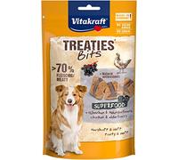 Vitakraft - Treaties bits Superfood, Snacks au four pour chiens, viande variée et baies de sureau - 100 g