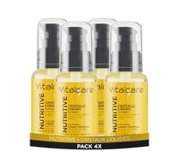 Vitalcare | Nutritive - Cristaux Liquides pour Cheveux, Cristaux Nourrissants et Restructurants, pour Cheveux Secs et ternes, aux Céramides Végétales, 4 x 50 ml
