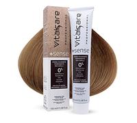 Vitalcare | +Sense - Coloration Permanent Professionnel, crème colorante cheveux, sans amabaiture, résorcine, PPD, Siliconi - Avec huile d'Argan, Macadamia et Avocado, 8/00 Blond clair 100 ml