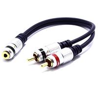 VITALCO Adaptateur Mini Jack 3.5mm Stéréo Femelle vers 2X RCA Mâle Câble Double Cinch vers Jack 3.5 TRS Connecteur