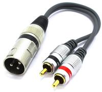 VITALCO Adaptateur XLR mâle vers 2 x RCA mâle 3 broches microphone vers double prise RCA