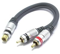 VITALCO RCA Femelle vers 2 RCA mâle Adaptateur double Cinch Mâle vers 2 Femelles Connecteur Câble