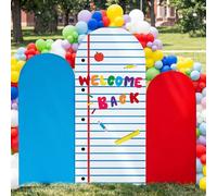 VitalCozy Lot de 3 housses d'arche pour carnet de notes - Dessus rond pour école, salle de corations de fête, portrait d'étudiant, séance photo (rentrée scolaire, 1,5 m, 1,8 m, 2,2 m)