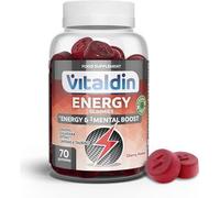 VITALDIN Energy Gummies avec Ginseng et Guarana - Vegan - 70 gommes