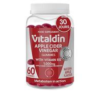 VITALDIN Gommes Vinaigre de Cidre de Pomme - Vegan - 60 gommes | Gummies Superaliment Detox avec Vitamine B12 et Acide Folique; sans Gluten; 1.000 mg par Dose (1 mois).