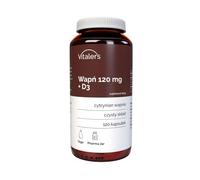 Vitaler's Calcium 120 mg + Vitamine D3-120 gélules, Végétalien, 2 mois de supplémentation, Sans conservateur, Composition pure