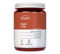 Vitaler's Cuivre 2 mg - 120 comprimés, Végétalien, 4 mois de supplémentation Sans conservateur, Composition pure