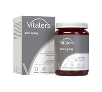 Vitaler's Zinc 15 mg - 120 comprimés, végétalien, 4 mois de supplémentation, sans conservateur, composition pure
