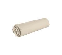 VITALIA Drap housse 100% coton 90x190 bonnet 35cm Grège