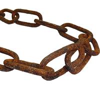 vitaliano Chaîne en acier rouillé Chaîne à maillons au mètre, 1 mètre, 5mm d'épaisseur, chaîne en fer dans le style antique, rétro, vintage, comme chaîne d'écoulement des eaux de pluie, chaîne d'annea